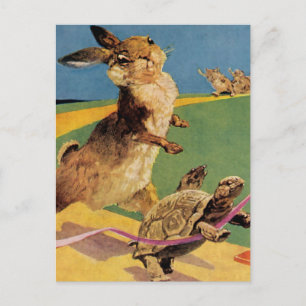 Carte Postale "Lapin et lièvre" par Harry Rountree