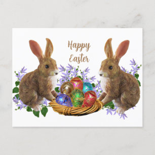 Carte Postale Lapin Et Oeufs De Pâques