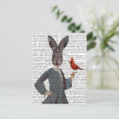 Carte Postale Lapin et Oiseau 2 (Debout devant)