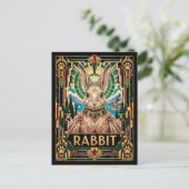 Carte Postale Lapin, faune Art déco (Debout devant)