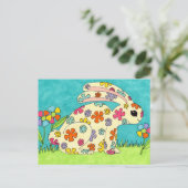 Carte Postale Lapin Fleur (Debout devant)