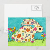 Carte Postale Lapin Fleur (Devant / Derrière)