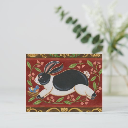 Carte Postale Lapin Folk (Debout devant)