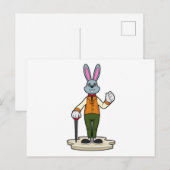 Carte Postale Lapin gentleman avec canne (Devant / Derrière)