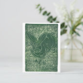 Carte Postale Lapin Gris dans l'Herbe (Debout devant)