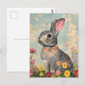 Carte Postale Lapin Gris Multimédia (Devant / Derrière)