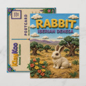 Carte Postale Lapin Iberian Dehesa Moderne KlayKoo (Devant / Derrière)
