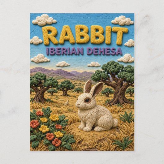 Carte Postale Lapin Iberian Dehesa Moderne KlayKoo (Devant)
