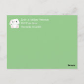 Carte Postale Lapin Lapin Baby shower Vert (Dos)