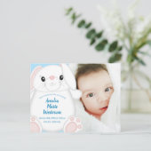 Carte Postale Lapin Lapin Baby shower Woodland (Debout devant)