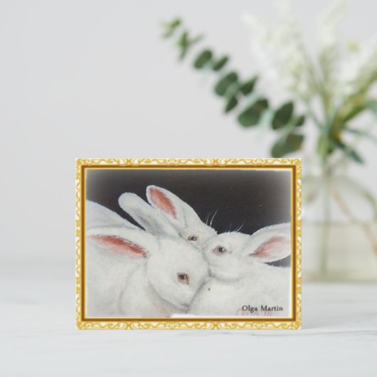 Carte Postale Lapin Lapin Blanc (Debout devant)