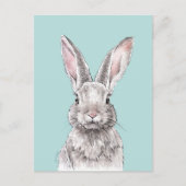 Carte Postale Lapin lapin dessin mignon printemps art animal (Devant)