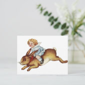 Carte Postale Lapin lapin vintage pour enfants (Debout devant)