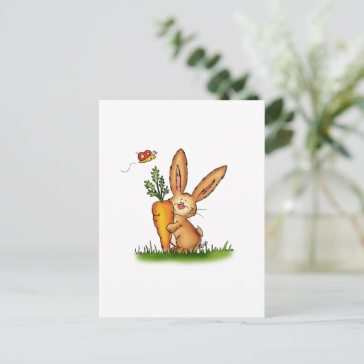 Carte Postale Lapin mignon avec carotte par Gerda Steiner/Send2s (Debout devant)