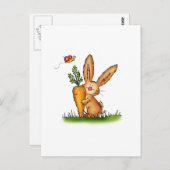 Carte Postale Lapin mignon avec carotte par Gerda Steiner/Send2s (Devant / Derrière)
