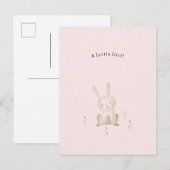 Carte Postale Lapin Mignon Avec Fleurs Bébé Fille Fille (Devant / Derrière)