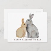 Carte Postale Lapin mignon de la Saint-Valentin (Devant / Derrière)