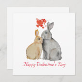Carte postale lapin mignonne de la Saint-Valentin (Devant / Derrière)