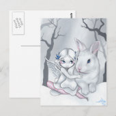 Carte postale "Lapin Neige" (Devant / Derrière)