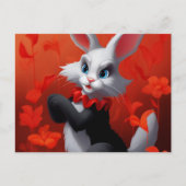 Carte Postale Lapin Noir Et Blanc (Devant)