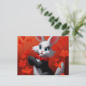 Carte Postale Lapin Noir Et Blanc (Debout devant)