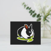 Carte Postale lapin noir et blanc (Debout devant)