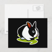 Carte Postale lapin noir et blanc (Devant / Derrière)