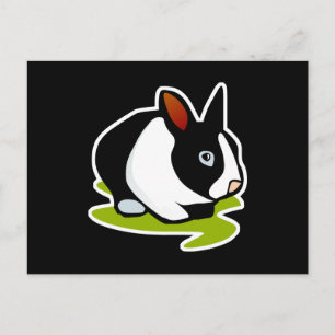 Carte Postale lapin noir et blanc