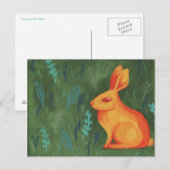 Carte Postale Lapin orange (Devant / Derrière)