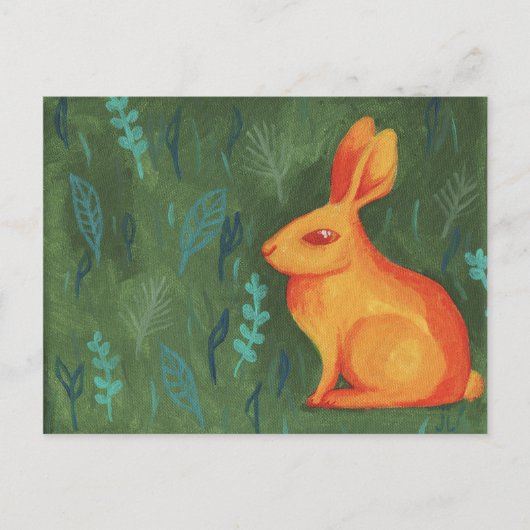 Carte Postale Lapin orange (Devant)