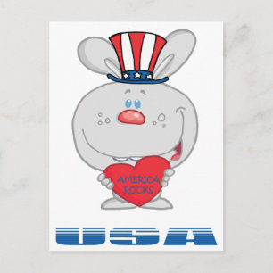 Carte Postale Lapin patriotique