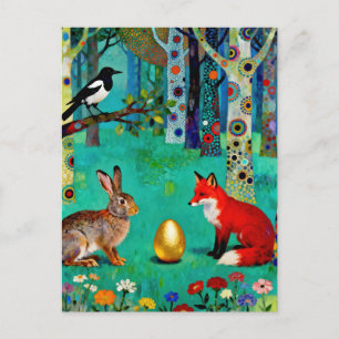 Carte Postale Lapin, Pie et Renard et «Le Chemin du Partage»