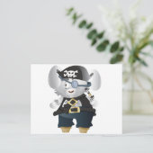Carte Postale Lapin Pirate (Debout devant)