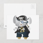 Carte Postale Lapin Pirate (Devant / Derrière)