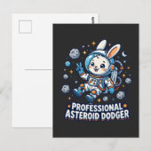 Carte Postale Lapin Professionnel Éviteur d'Astéroïdes (Devant / Derrière)