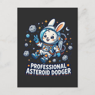 Carte Postale Lapin Professionnel Éviteur d'Astéroïdes