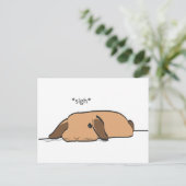 CARTE POSTALE LAPIN QUI SOUPIRE (Debout devant)