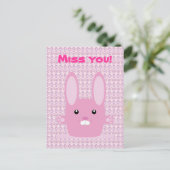 Carte Postale Lapin rose (Debout devant)