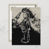 Carte Postale lapin sinistre (Devant / Derrière)