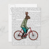 Carte Postale Lapin Sur Vélo 2 (Devant / Derrière)