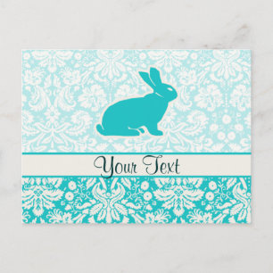 Carte Postale Lapin turquoise
