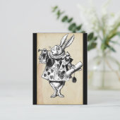 Carte Postale Lapin Vintage au milieu de cœurs (Debout devant)