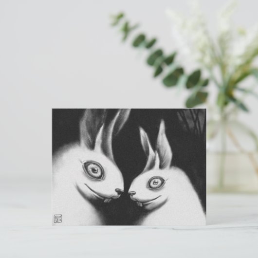 Carte postale "Lapins" (Debout devant)