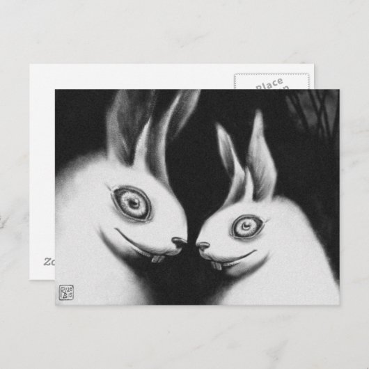 Carte postale "Lapins" (Devant / Derrière)