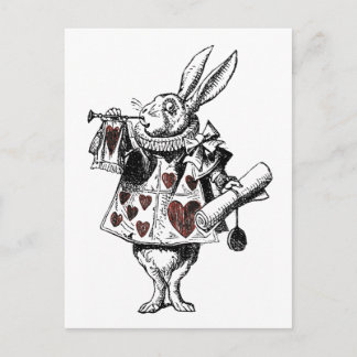 Carte Postale Lapins blancs de coeur - Alice au pays des merveil