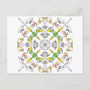 Carte Postale Lapins de kaléidoscope