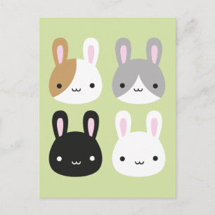 Carte Postale Lapins de Kawaii Bunny