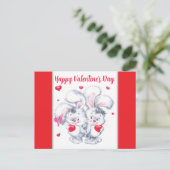 Carte Postale Lapins de la Saint-Valentin (Debout devant)