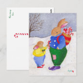 Carte postale Lapins de Noël (Devant / Derrière)