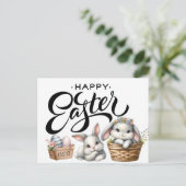 Carte Postale Lapins de Pâques heureux (Debout devant)